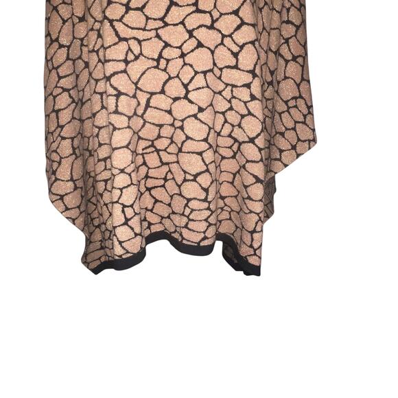 Ann Taylor Women’s XS Poncho Sweater Metallic Gold and Black Geometric Print - Picture 6 of 8